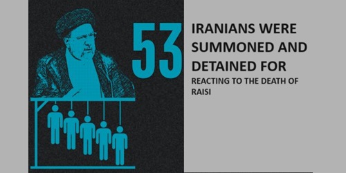 Suicide Rassi 53 Iranians were summoned and detained for reacting to the death of Raisi